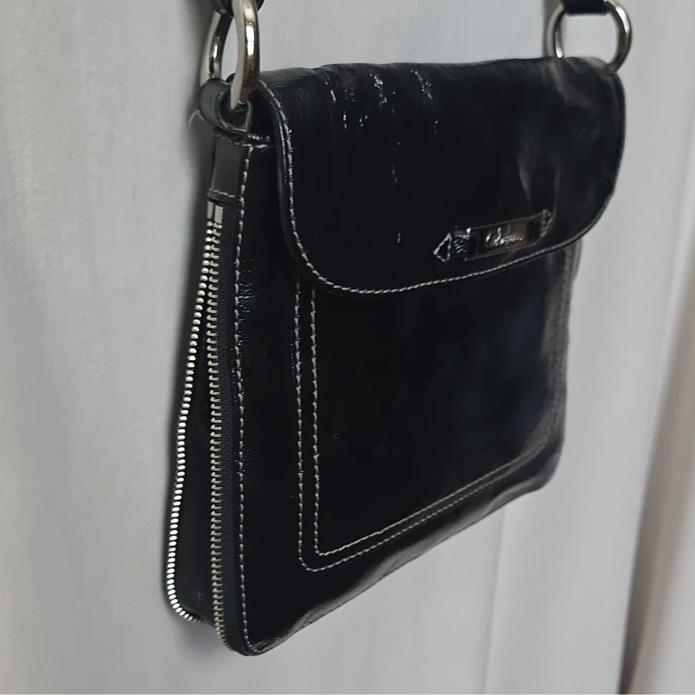 Cole Haan Women's Black Patent Crossbody Bag Adjustable Strap B29578